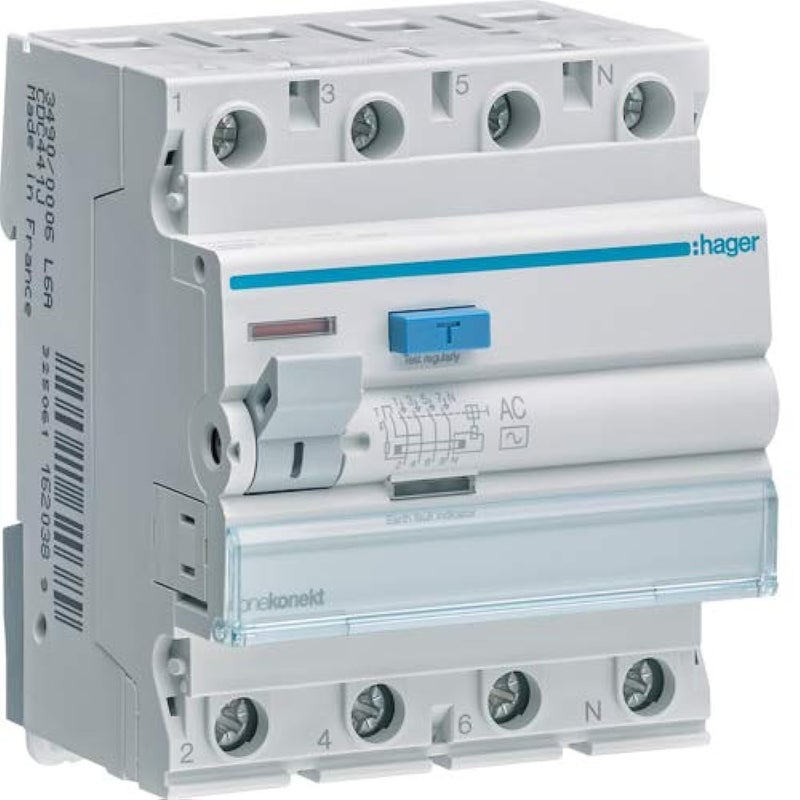 Hager Earth Leakage Circuit Breaker 63A 4Pole 300MA